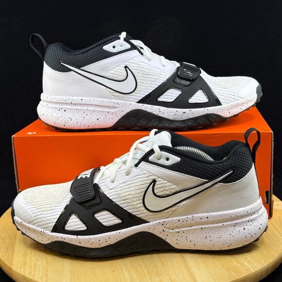 Nike Air Zoom Diamond Elite Turf Baseball Shoes White Black Men Sz 11 DZ0503-104 - Picture 1 of 9